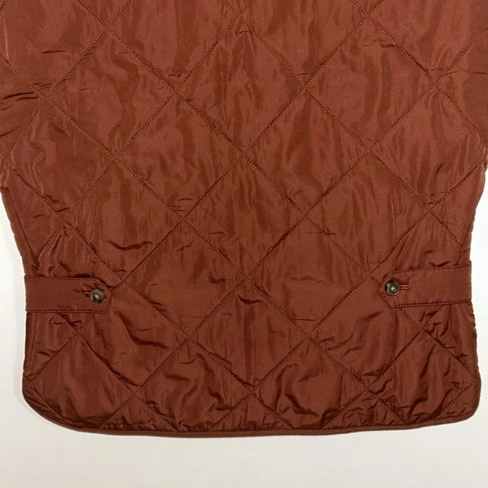 J.Crew Mercantile Women small Red Ruffle Quilted Puffer Vest Zip small